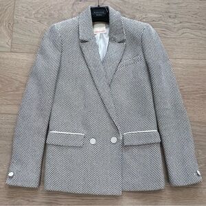 Rebecca Taylor Black and White Checkered Blazer